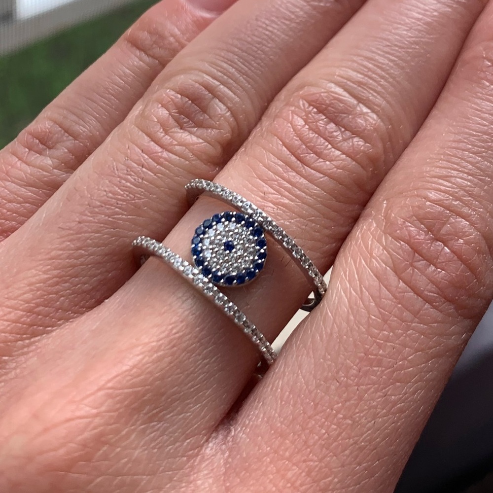 STERLING SILVER evil eye ring 🧿